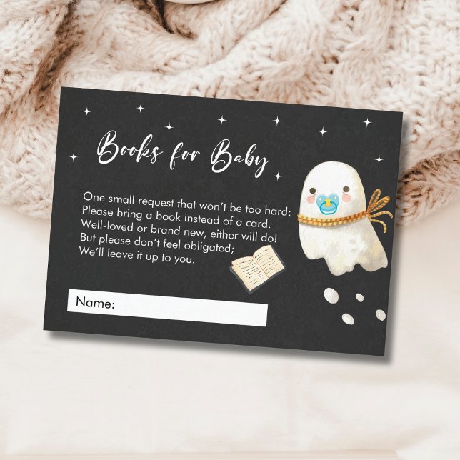 Cute Baby Ghost Books For Baby Shower Enclosure Card (Cute Baby Ghost Books For Baby Shower Enclosure Card)