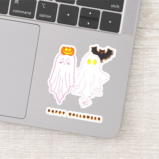 Cute Baby Ghosts Halloween Vinyl Sticker (Detail)