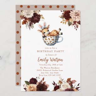 Cute Baby Giraffe   Birthday Tea Party Invitation