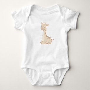 Cute Baby Giraffe Bodysuit – Soft Neutral Safari O