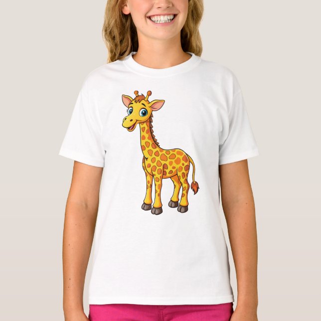 Cute Baby Giraffe Cartoon-35281 T-Shirt (Front)