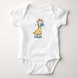 Cute Baby Giraffe Cartoon Illustration Bodysuit