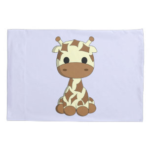Cute baby giraffe cartoon kids pillowcase