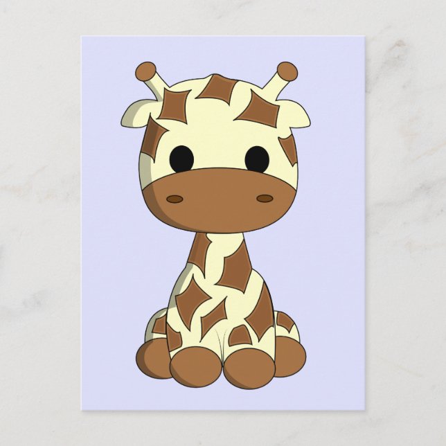 Cute baby giraffe cartoon postcard (Front)