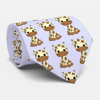 Cute baby giraffe cartoon tie