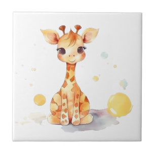Cute Baby Giraffe Ceramic Tile