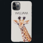 Cute Baby Giraffe Custom Name  iPhone 11Pro Max Case<br><div class="desc">cute little baby giraffe illustration personalized name case</div>
