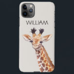 Cute Baby Giraffe Custom Name iPhone 11Pro Max Case<br><div class="desc">cute little baby giraffe illustration personalized name case</div>