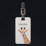 Cute Baby Giraffe Custom Name Luggage Tag<br><div class="desc">cute little baby giraffe illustration personalized name luggage tag</div>