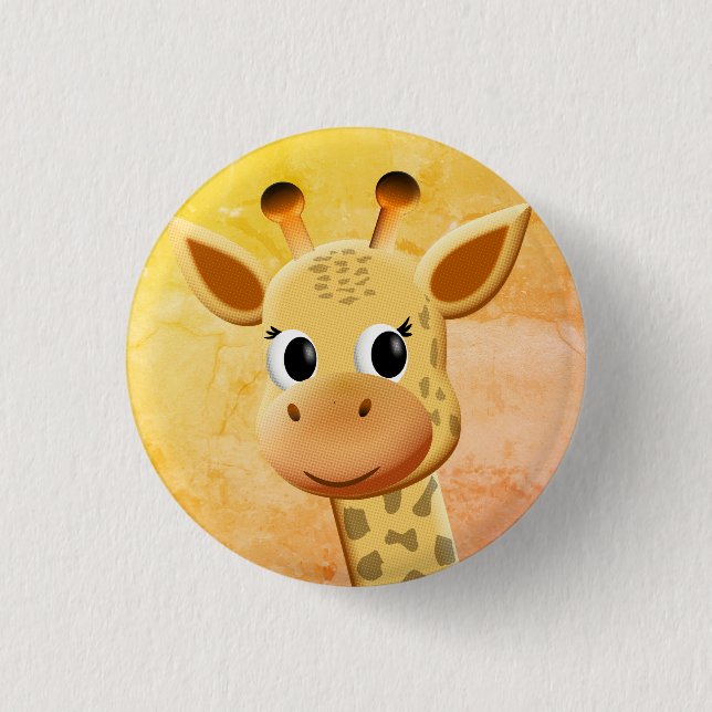 Cute Baby Giraffe Drawing 1 Inch Round Button (Front)