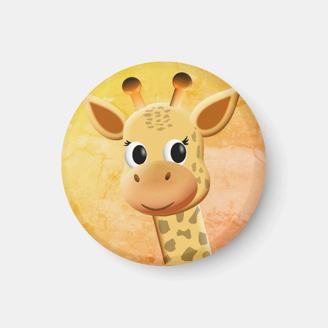 Cute Baby Giraffe Drawing Magnet (Front)