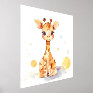Cute Baby Giraffe Foil Print