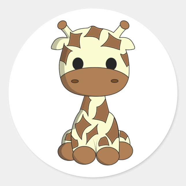 Cute baby giraffe kawaii cartoon kids stickers (Front)