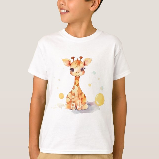 Cute Baby Giraffe Kid's T-Shirt (Front)