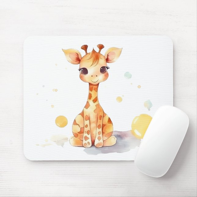 Cute Baby Giraffe Mousepad (With Mouse)