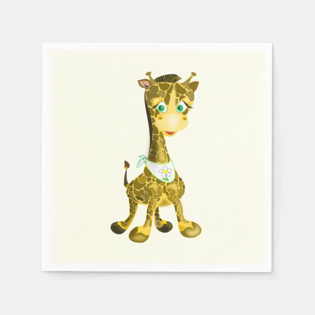 Cute Baby Giraffe Napkin (Front)