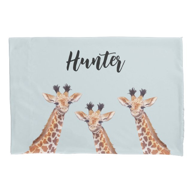 Cute Baby Giraffe Personalized Pillowcase (Front)
