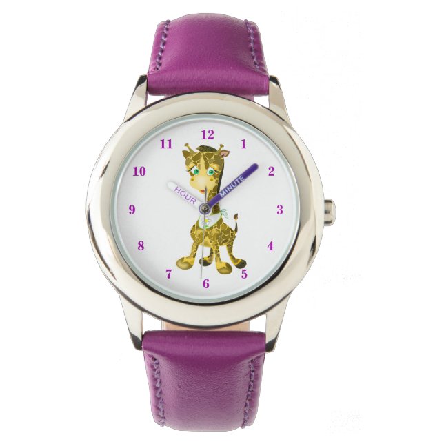 Cute Baby Giraffe - Purple Watch (Front)