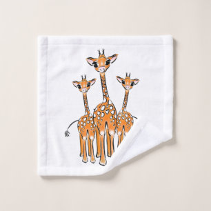 Cute Baby Giraffe, safari animals Bath Towel Set
