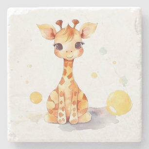 Cute Baby Giraffe Stone Coaster
