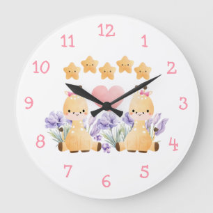 Cute Baby Giraffe Wall Clock We're a Perfect Duo