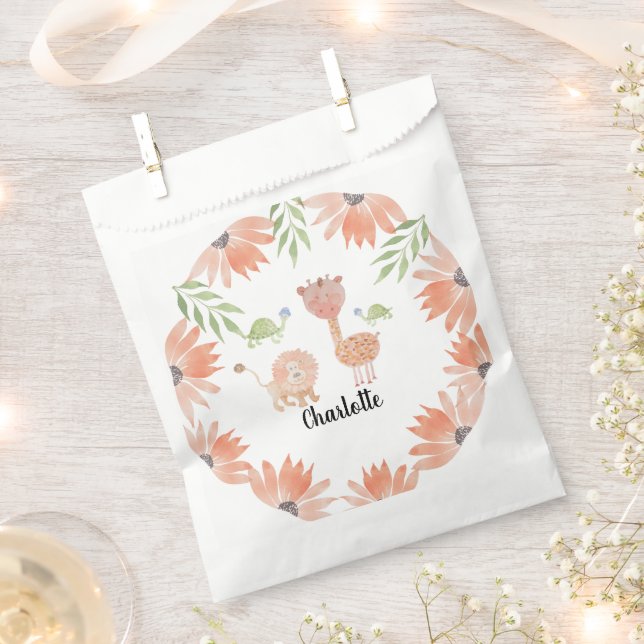 Cute Baby Giraffe Watercolor Hand-painted Favour Bag (Clipped)