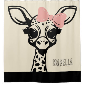 Cute Baby Giraffe with a Pink Hairbow
