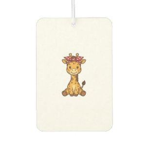 Cute Baby Giraffe with Bow Vintage Vector Design_1 Air Freshener