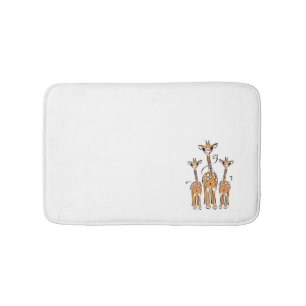 Cute Baby Giraffes, safari animals Bath Mat