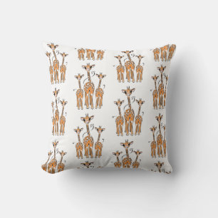 Cute Baby Giraffes, safari animals Throw Pillow