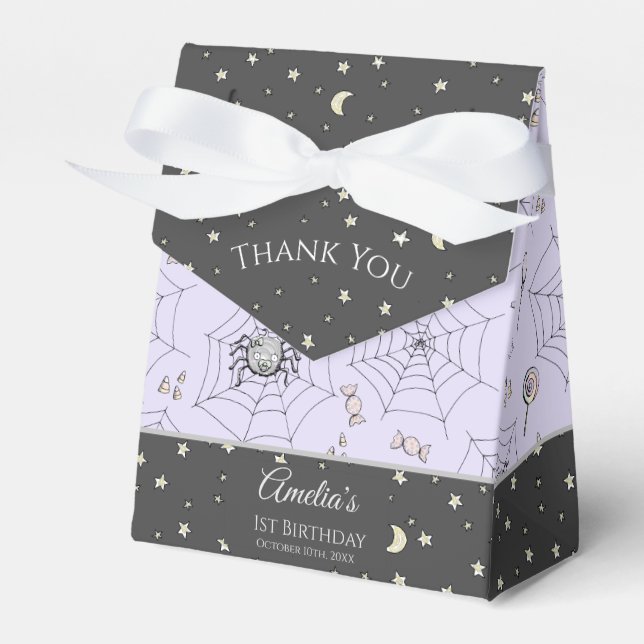 Cute Baby Girl Bats Halloween & Fall Favor Box (Front Side)