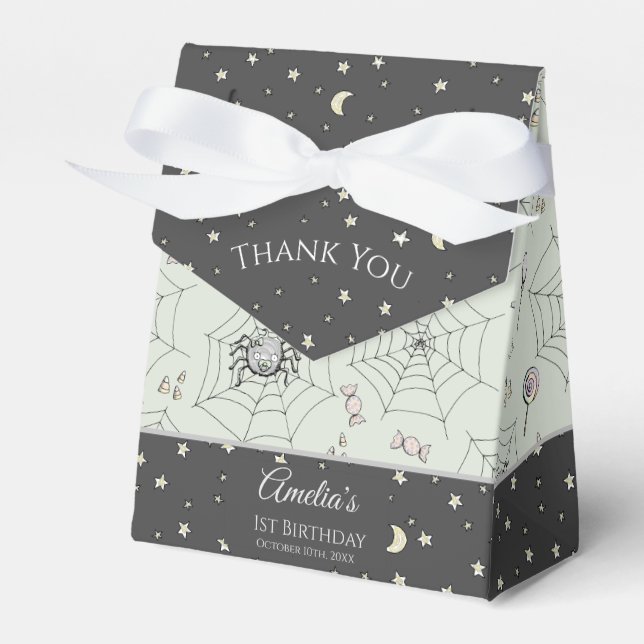 Cute Baby Girl Bats Halloween & Fall Favor Box (Front Side)