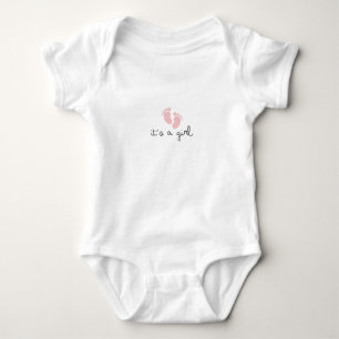 Cute Baby Girl Bodysuit with Footprints T-Shirt