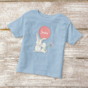 Cute baby girl bunny with name toddler t-shirt
