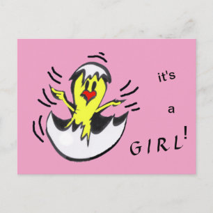 Cute Baby GIRL Chick Cartoon Postcard