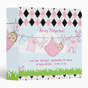 Cute Baby Girl Clothes Line Binder