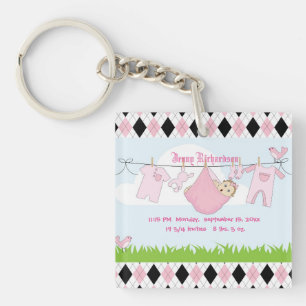 Cute Baby Girl Clothes Line Keychain