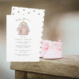 Cute Baby Girl Clothes Shower Invitation