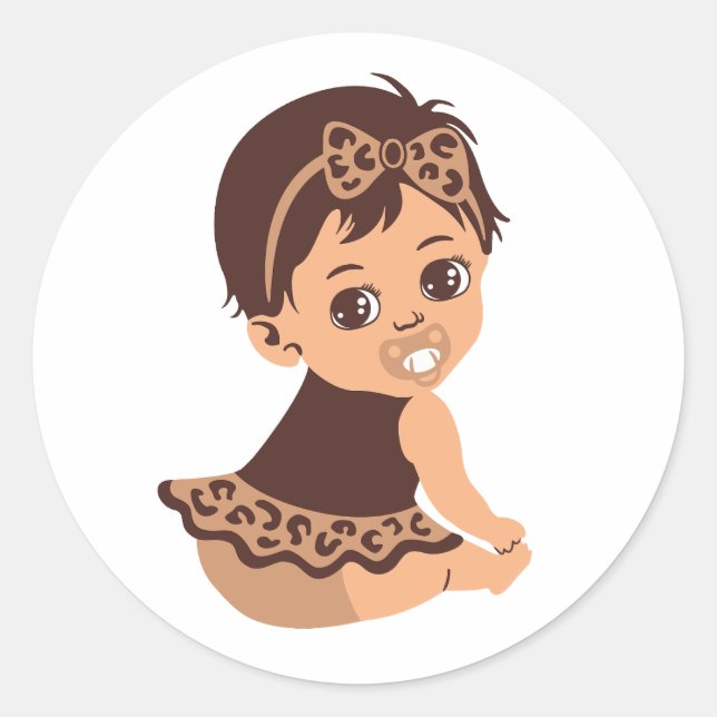 Cute Baby Girl in Safari Outfit Sticker (Front)