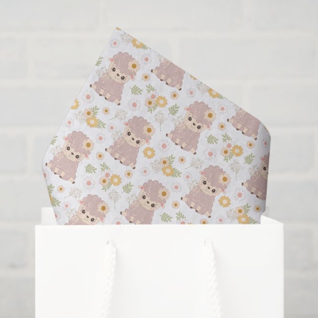 cute baby girl lamb  tissue paper (Gift Bag)