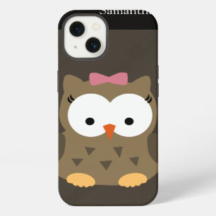 Cute Baby Girl Owl, Pink/Green/Brown iPhone 13 Case