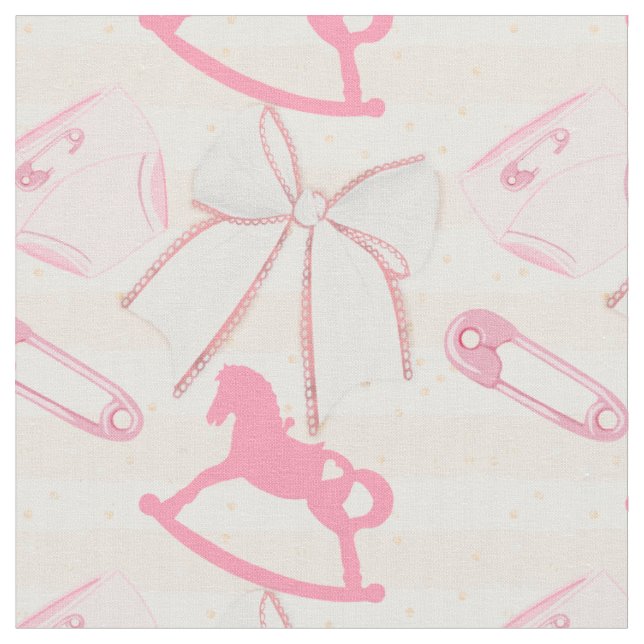 Cute Baby Girl Pattern Fabric (Close Up)