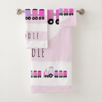 Cute Baby Girl Pink Locomotive Train & Name