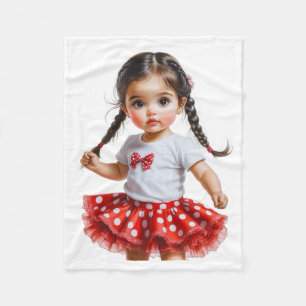 Cute Baby Girl Polka Dot Sherpa Fleece Blanket