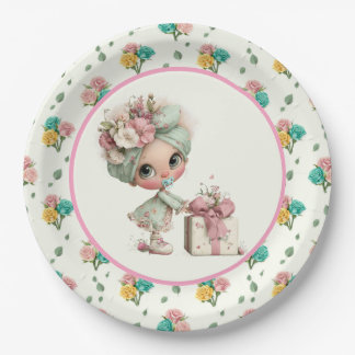 Cute Baby Girl Shower  Paper Plate