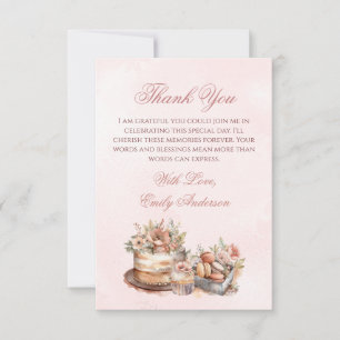 Cute Baby Girl Shower Thank You Card