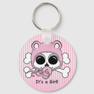 Cute Baby Girl Skull Keychain
