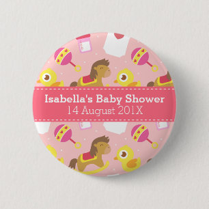 Cute Baby Girl Toys, Baby Shower Party Favour 2 Inch Round Button