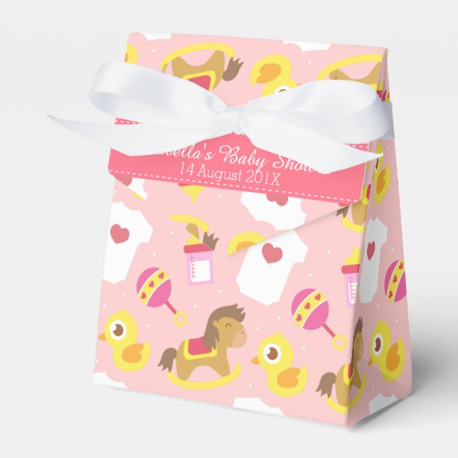 Cute Baby Girl Toys, Baby Shower Party Favour Box (Front Side)