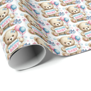 Cute baby girls welcome baby  wrapping paper